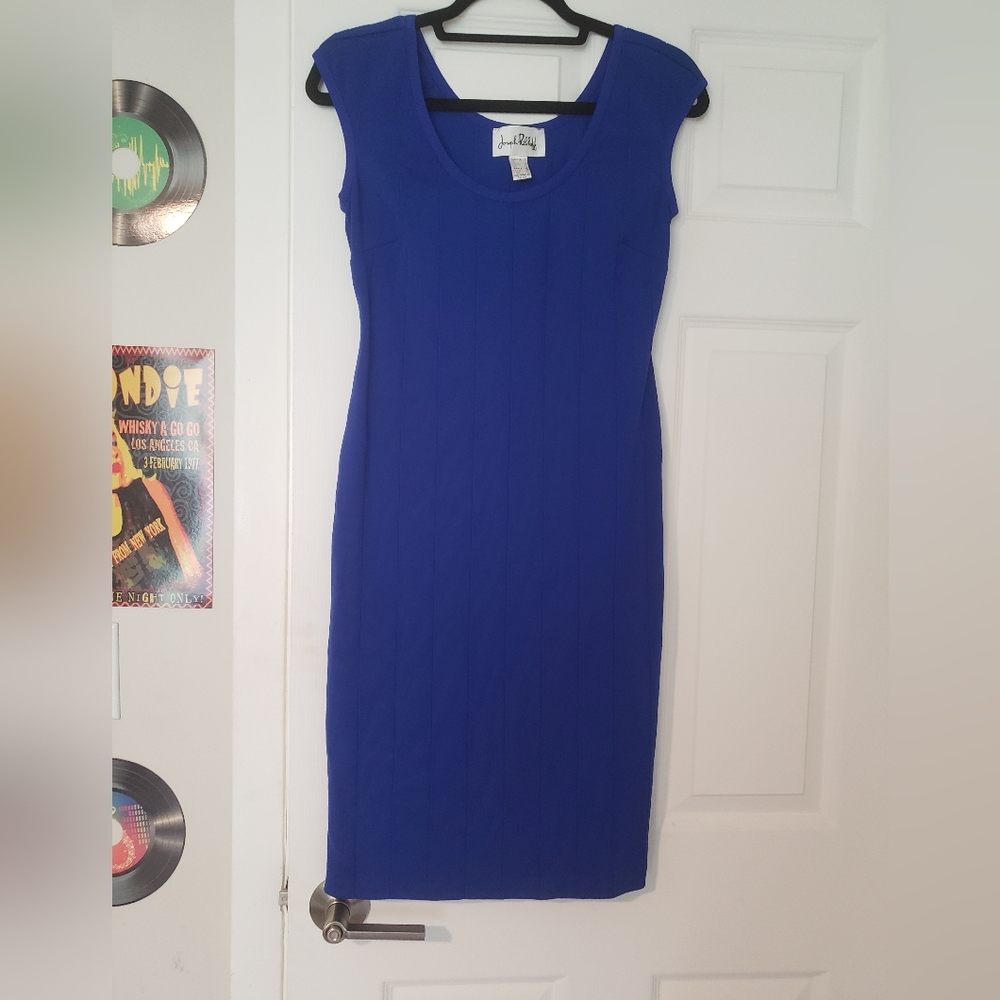 Joseph Ribkoff Blue Sheath Bondage Dress 10